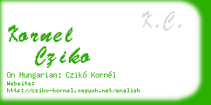 kornel cziko business card