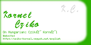 kornel cziko business card